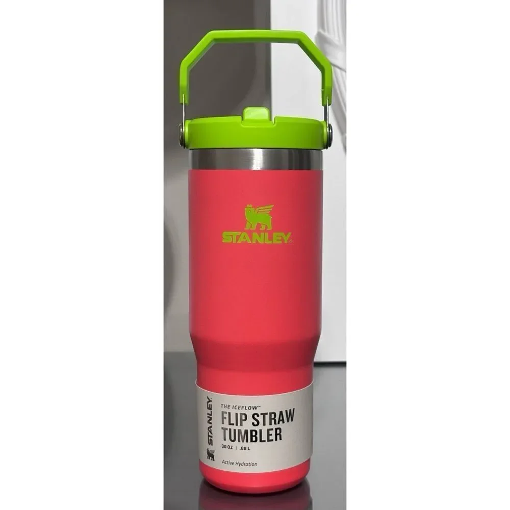 Stanley Ice Flow Flip Straw Tumbler 30oz, HIBISCUS - Picture 1 of 4